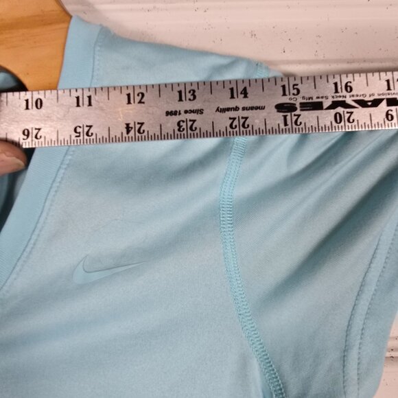 Nike Dri-Fit Workout Shirt XS Women's V Neck Blue Shirt Sleeve - Picture 6 of 8